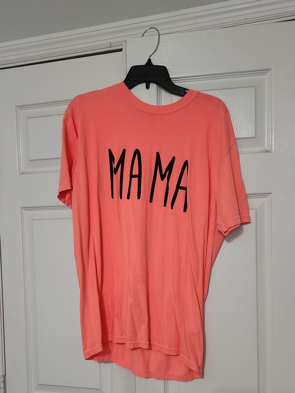 Mama Graphic Kids Shirt - Coral Pink Short Sleeve Top